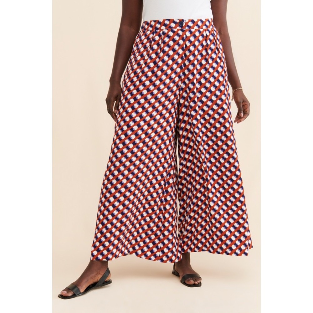 Corey Lynn Calter Nuuly Printed Wide Leg Pant Artsy Lightweight Geometric Size L